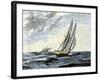 Confederate Blockade Runner Dodging a Union Cruiser, U.S. Civil War-null-Framed Giclee Print