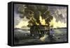 Confederate Bombardment of Fort Sumter, Starting the American Civil War, c.1861-null-Framed Stretched Canvas