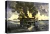 Confederate Bombardment of Fort Sumter, Starting the American Civil War, c.1861-null-Stretched Canvas