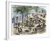 Confederate Cavalry Ransacking New Windsor, Maryland, during the Civil War-null-Framed Giclee Print