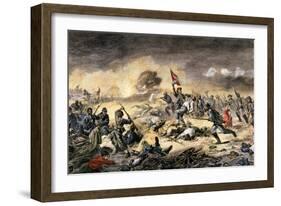 Confederate Charge against African-American Union Soldiers at the Battle of the Crater-null-Framed Giclee Print