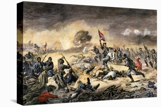 Confederate Charge against African-American Union Soldiers at the Battle of the Crater-null-Stretched Canvas