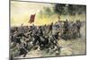 Confederate Charge Up Little Round Top, Battle of Gettysburg, c.1863-null-Mounted Giclee Print