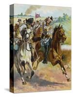 Confederate General J.E.B. Stuart Leads His Spectacular Raid Around the Union Forces-H.a. Ogden-Stretched Canvas