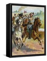 Confederate General J.E.B. Stuart Leads His Spectacular Raid Around the Union Forces-H.a. Ogden-Framed Stretched Canvas