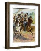 Confederate General J.E.B. Stuart Leads His Spectacular Raid Around the Union Forces-H.a. Ogden-Framed Photographic Print