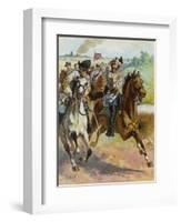 Confederate General J.E.B. Stuart Leads His Spectacular Raid Around the Union Forces-H.a. Ogden-Framed Photographic Print