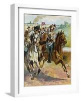 Confederate General J.E.B. Stuart Leads His Spectacular Raid Around the Union Forces-H.a. Ogden-Framed Photographic Print