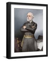 Confederate General Robert E. Lee in Black Uniform-Stocktrek Images-Framed Art Print