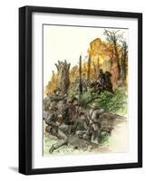 Confederate General Stonewall Jackson Mortally Wounded at the Battle of Chancellorsville, c.1863-null-Framed Giclee Print