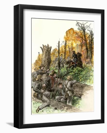 Confederate General Stonewall Jackson Mortally Wounded at the Battle of Chancellorsville, c.1863-null-Framed Giclee Print