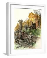 Confederate General Stonewall Jackson Mortally Wounded at the Battle of Chancellorsville, c.1863-null-Framed Giclee Print