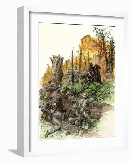 Confederate General Stonewall Jackson Mortally Wounded at the Battle of Chancellorsville, c.1863-null-Framed Giclee Print