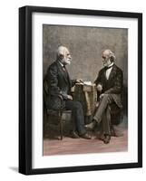 Confederate Generals Robert E. Lee and Joseph E. Johnston, From a Photograph Taken After the War-null-Framed Giclee Print