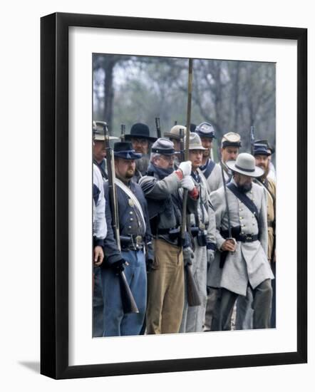 Confederate Infantry Preparing to Attack, Shiloh Battlefield, Tennessee-null-Framed Photographic Print