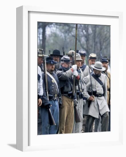 Confederate Infantry Preparing to Attack, Shiloh Battlefield, Tennessee-null-Framed Photographic Print