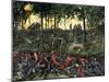 Confederate Infantry Waiting Out an Artillery Duel in the Devil's Den, Battle of Gettysburg-null-Mounted Giclee Print