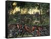Confederate Infantry Waiting Out an Artillery Duel in the Devil's Den, Battle of Gettysburg-null-Framed Stretched Canvas