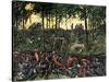 Confederate Infantry Waiting Out an Artillery Duel in the Devil's Den, Battle of Gettysburg-null-Stretched Canvas