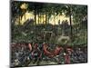 Confederate Infantry Waiting Out an Artillery Duel in the Devil's Den, Battle of Gettysburg-null-Mounted Giclee Print