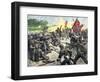 Confederate Louisiana Brigade Throwing Stones at Advancing Federal Army of the Potomac, c.1862-null-Framed Giclee Print