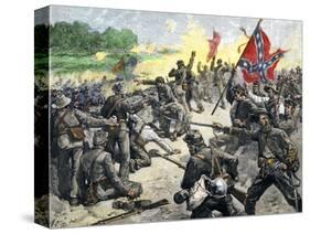 Confederate Louisiana Brigade Throwing Stones at Advancing Federal Army of the Potomac, c.1862-null-Stretched Canvas