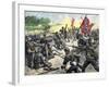 Confederate Louisiana Brigade Throwing Stones at Advancing Federal Army of the Potomac, c.1862-null-Framed Giclee Print