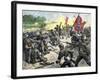 Confederate Louisiana Brigade Throwing Stones at Advancing Federal Army of the Potomac, c.1862-null-Framed Giclee Print