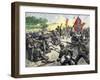 Confederate Louisiana Brigade Throwing Stones at Advancing Federal Army of the Potomac, c.1862-null-Framed Giclee Print