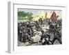 Confederate Louisiana Brigade Throwing Stones at Advancing Federal Army of the Potomac, c.1862-null-Framed Giclee Print