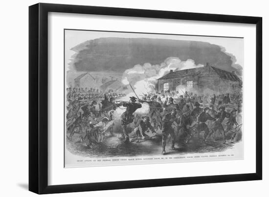 Confederate Night Attack on Union Forces in Salem, Missouri-Frank Leslie-Framed Art Print