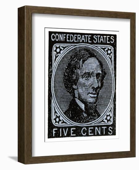 Confederate Postage Stamp Bearing Portrait of Jefferson Davis-null-Framed Giclee Print