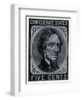 Confederate Postage Stamp Bearing Portrait of Jefferson Davis-null-Framed Giclee Print