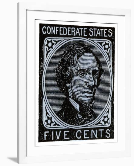 Confederate Postage Stamp Bearing Portrait of Jefferson Davis-null-Framed Giclee Print