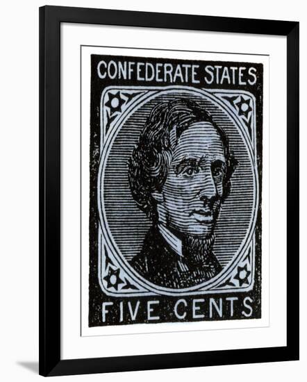 Confederate Postage Stamp Bearing Portrait of Jefferson Davis-null-Framed Giclee Print