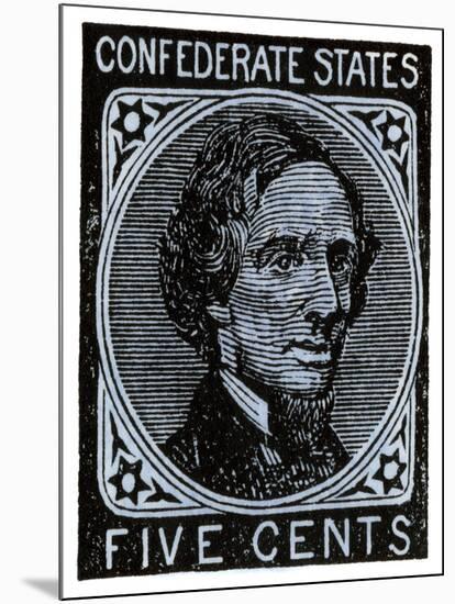 Confederate Postage Stamp Bearing Portrait of Jefferson Davis-null-Mounted Giclee Print