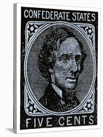 Confederate Postage Stamp Bearing Portrait of Jefferson Davis-null-Stretched Canvas