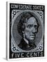 Confederate Postage Stamp Bearing Portrait of Jefferson Davis-null-Stretched Canvas
