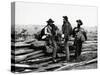 Confederate Prisoners near Logs-null-Stretched Canvas