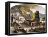 Confederate Quantrill Raid Burns Lawrence, Kansas, 1863-null-Framed Stretched Canvas