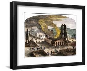 Confederate Quantrill Raid Burns Lawrence, Kansas, 1863-null-Framed Giclee Print