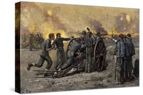 Confederate's on Marye's Hill Firing on Union Troops Attacking Fredericksburg, Virginia, 1862-null-Stretched Canvas