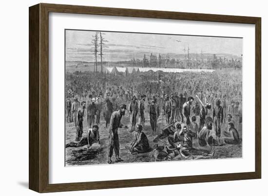 Confederate Soldiers at Prison Camp-null-Framed Giclee Print