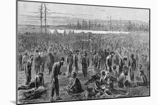 Confederate Soldiers at Prison Camp-null-Mounted Giclee Print