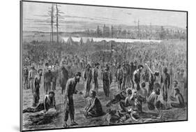 Confederate Soldiers at Prison Camp-null-Mounted Giclee Print