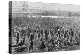 Confederate Soldiers at Prison Camp-null-Stretched Canvas