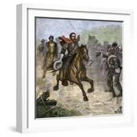 Confederate Troops Cheering at a Glimpse of General Stonewall Jackson, Us Civil War-null-Framed Giclee Print