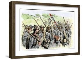Confederate Troops on the March, American Civil War-null-Framed Giclee Print