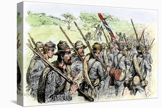 Confederate Troops on the March, American Civil War-null-Stretched Canvas