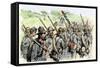 Confederate Troops on the March, American Civil War-null-Framed Stretched Canvas